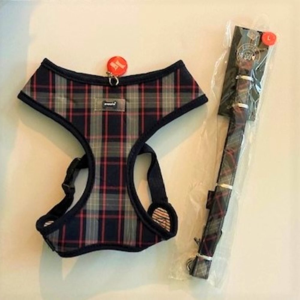 Puppia Vogue Harness A with Leash- Navy Paid